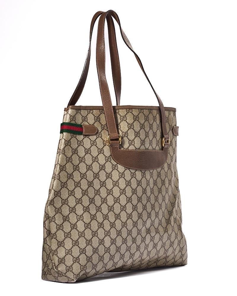Gucci Square Vintage Large GG Supreme Marrone Borsa a spalla For Sale 5