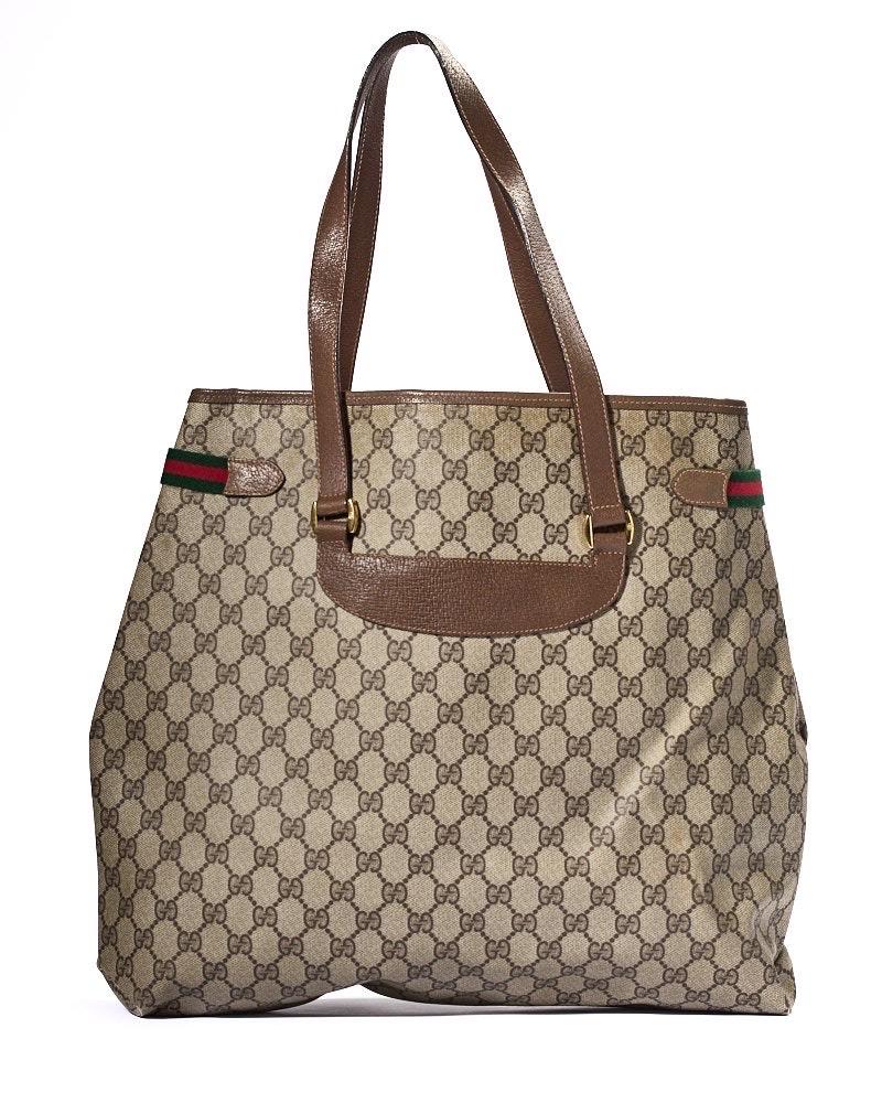 Gucci Square Vintage Large GG Supreme Marrone Borsa a spalla For Sale 2