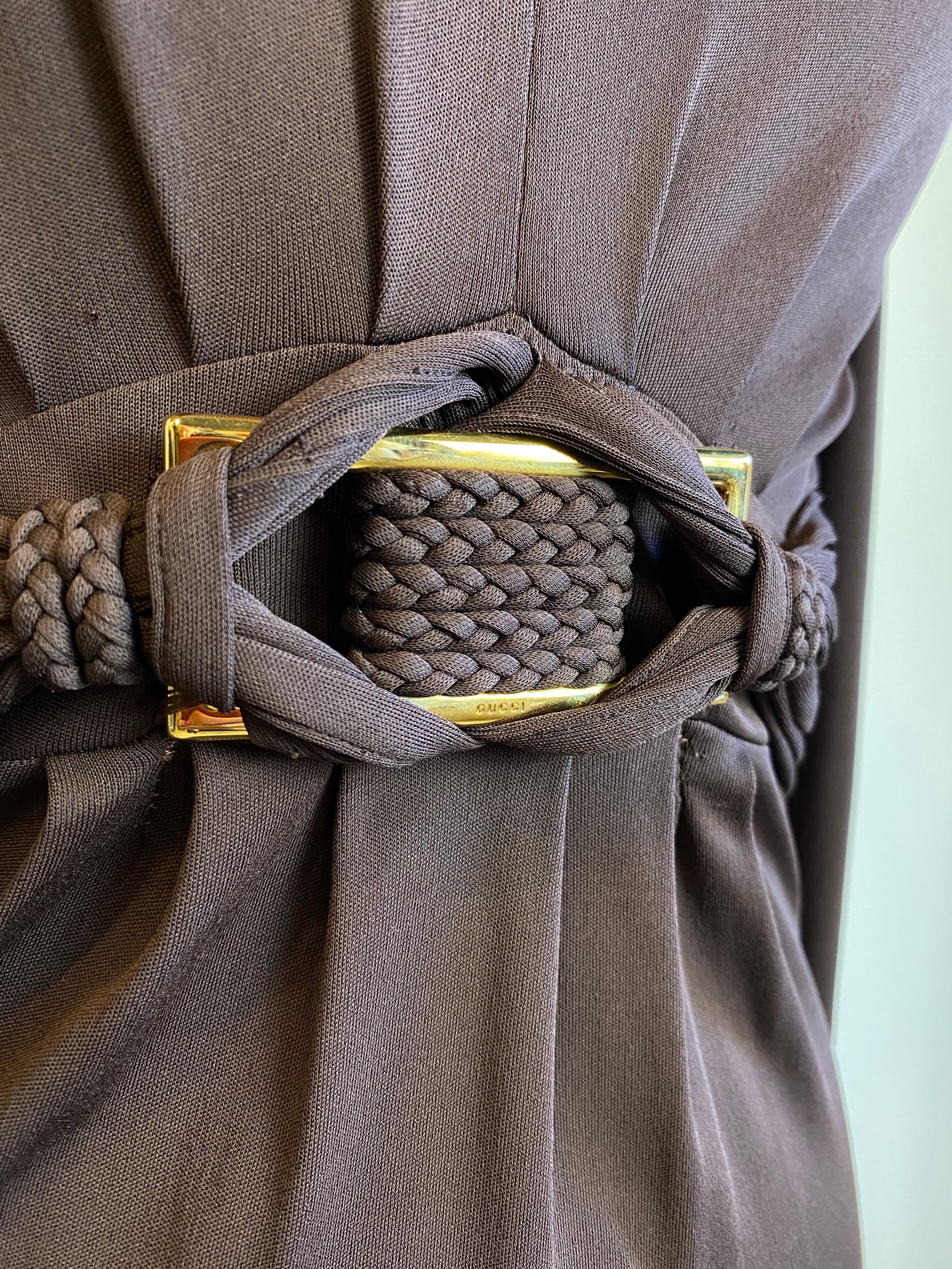 Black Gucci SS 2007 Longuette Brown Dress For Sale