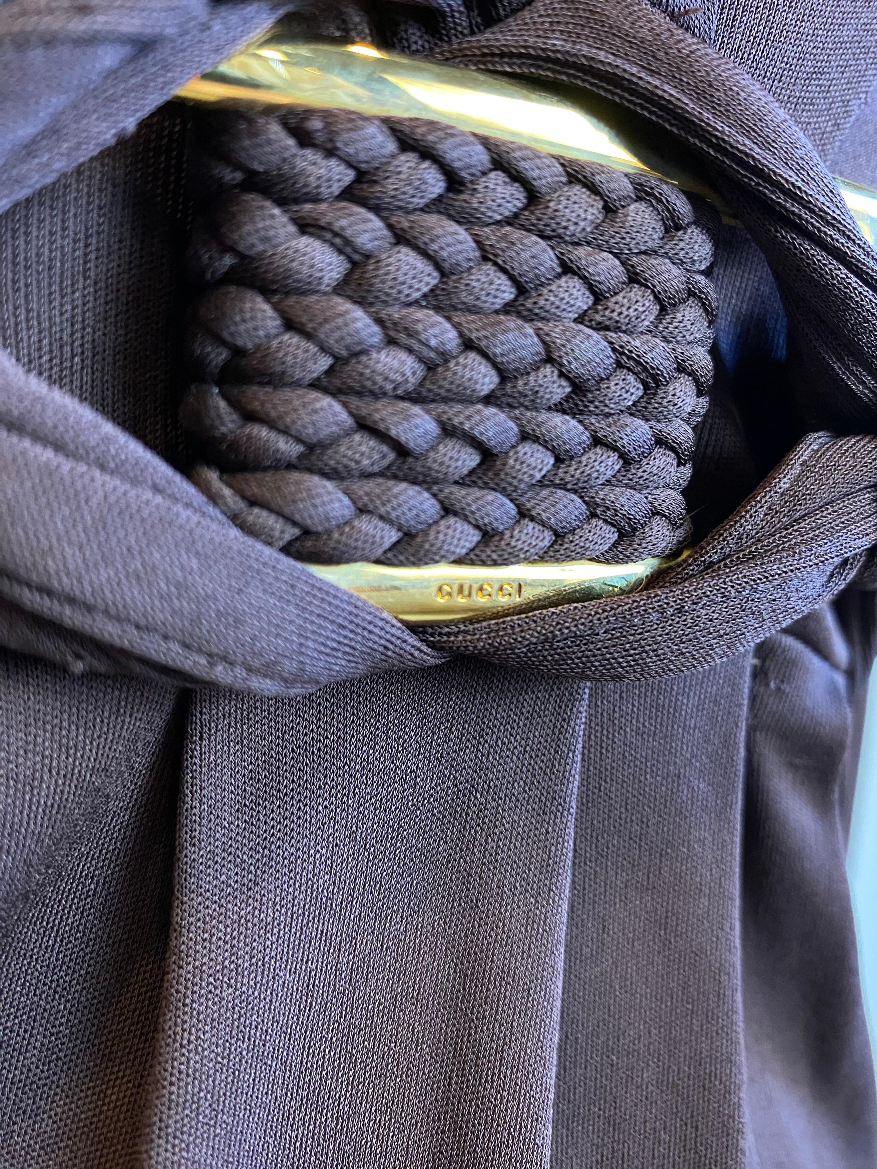 Gucci SS 2007 Longuette Brown Dress In Good Condition For Sale In Carnate, IT