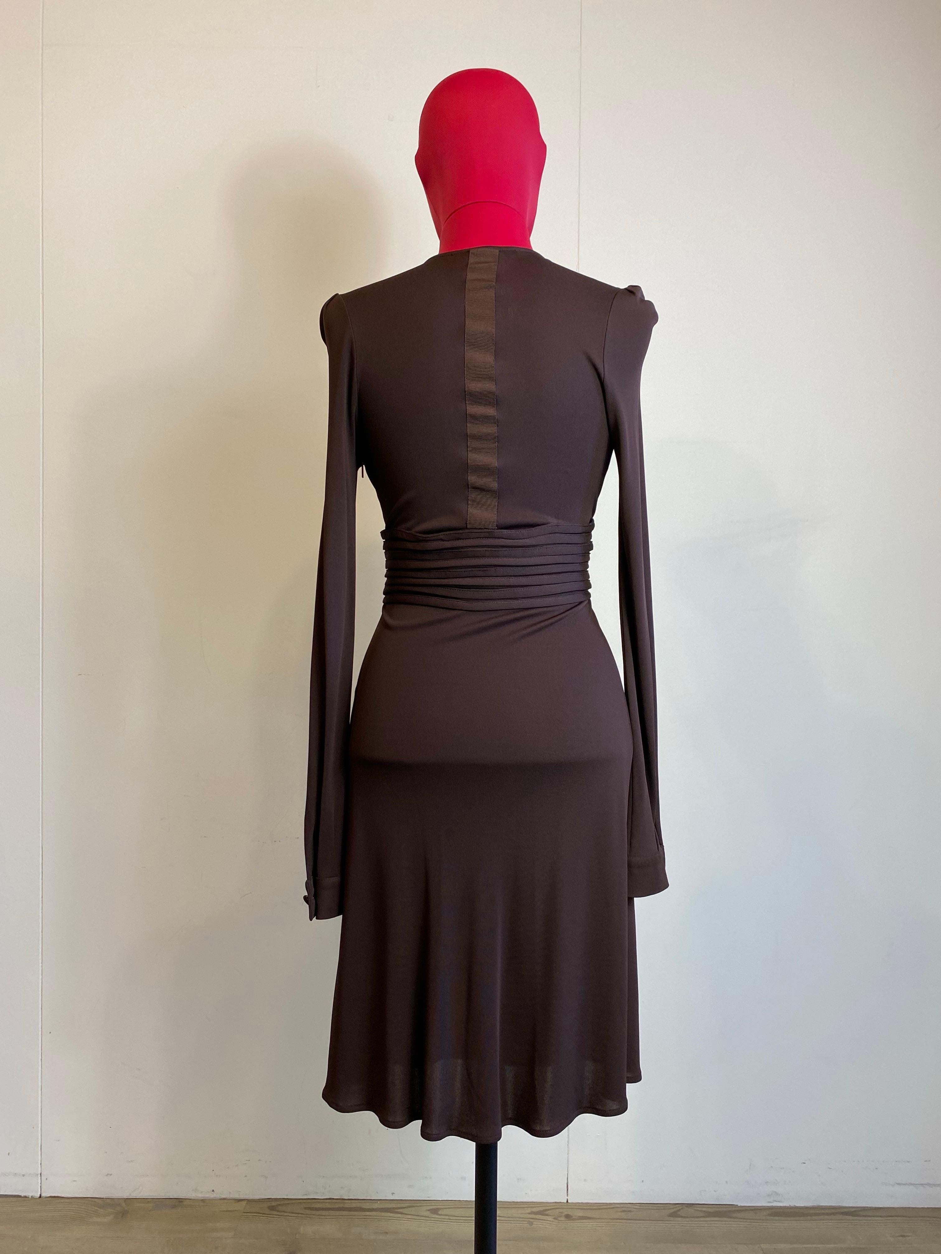 Gucci SS 2007 Longuette Brown Dress For Sale 2