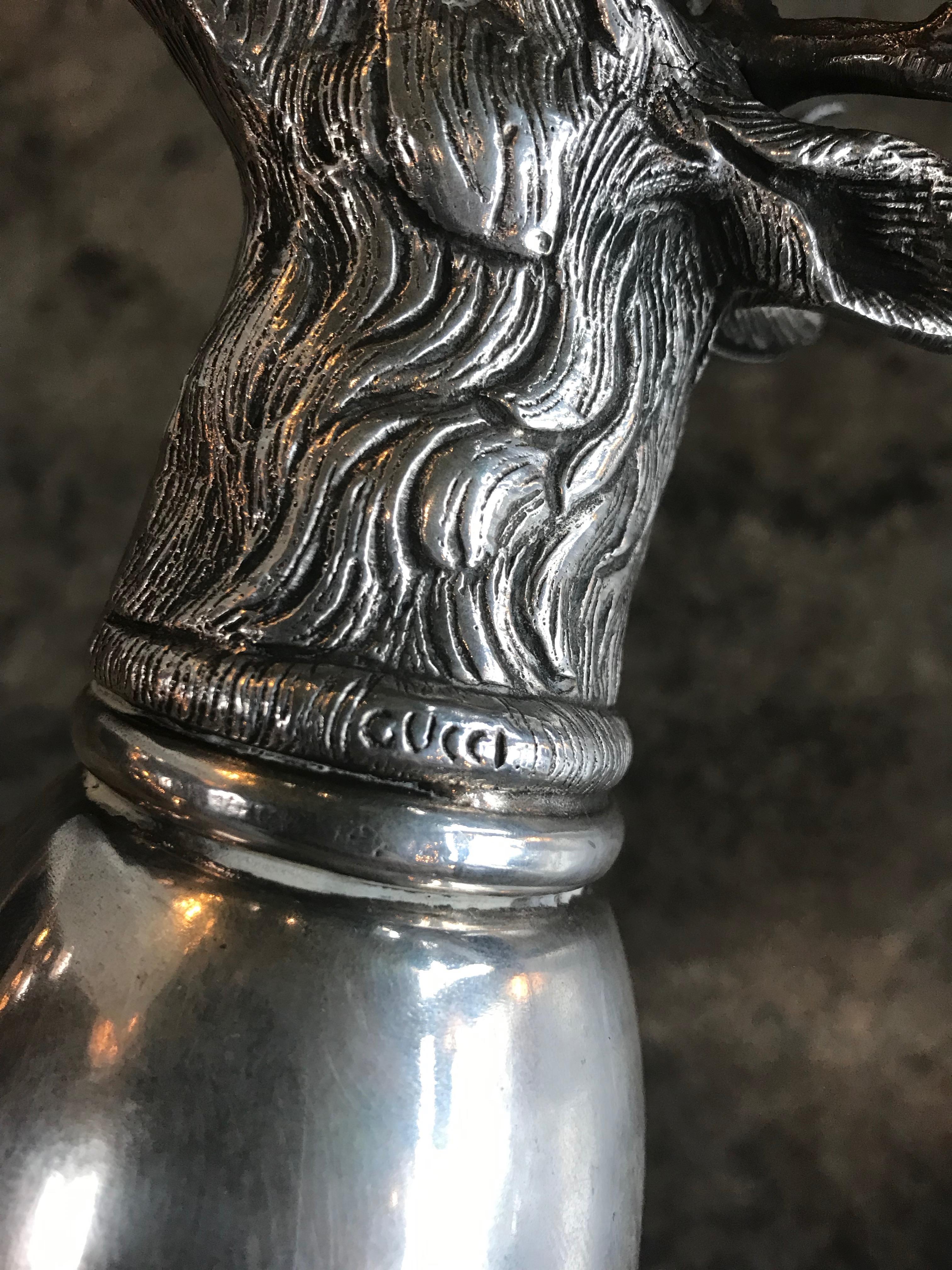 Gucci Stag Silver Stirrup Cup Signed, Italy, 1970s 1