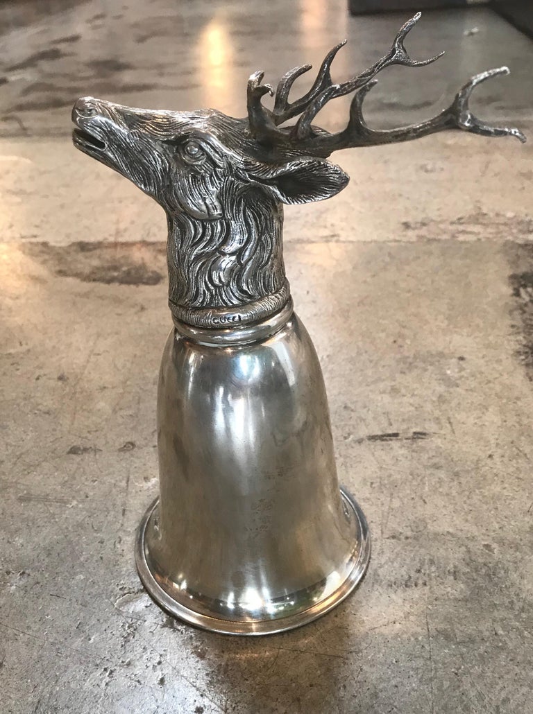 Gucci Stag Silver Stirrup Cup Signed, Italy, 1970s at 1stDibs