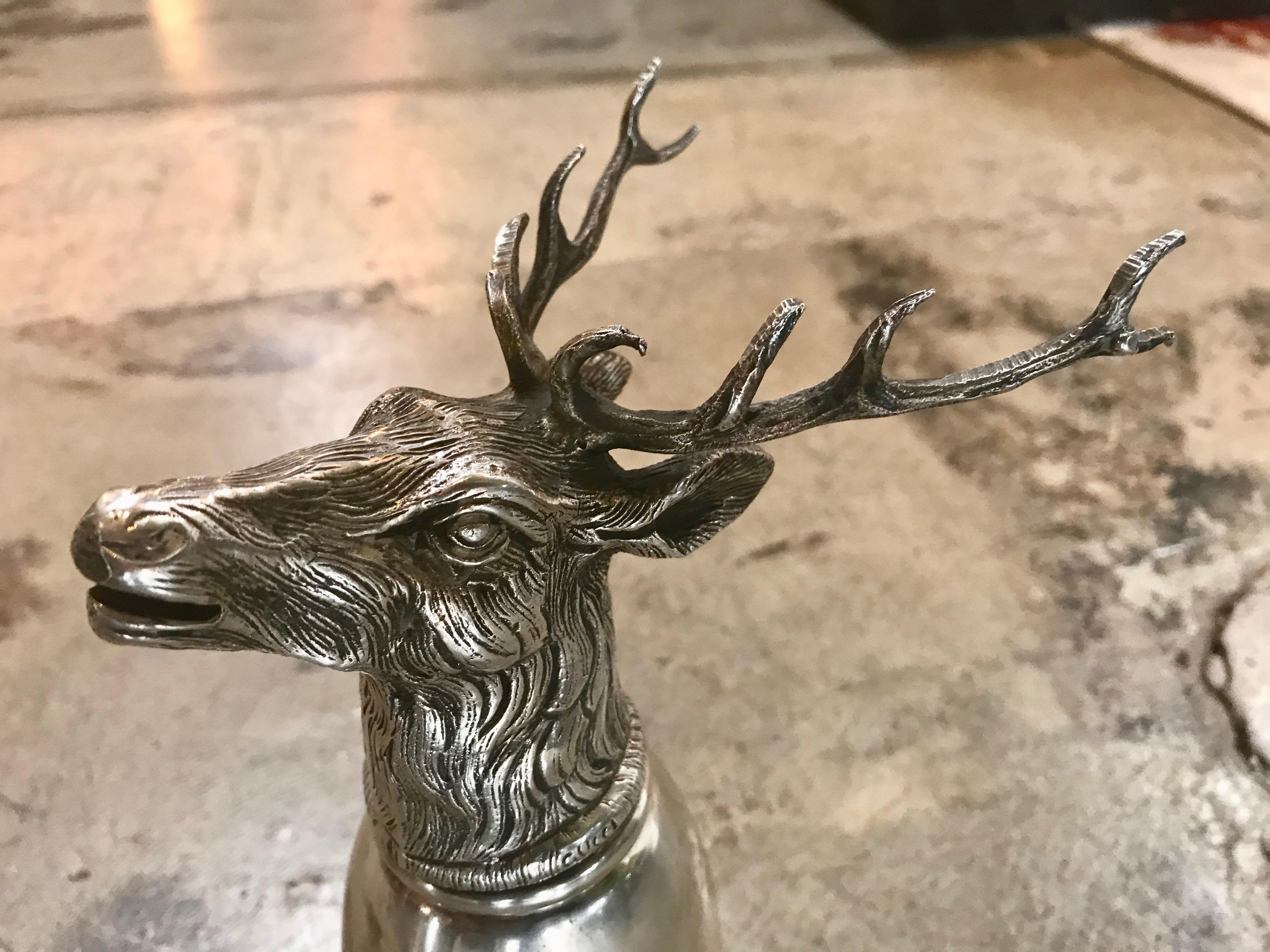 Silver Plate Gucci Stag Silver Stirrup Cup Signed, Italy, 1970s