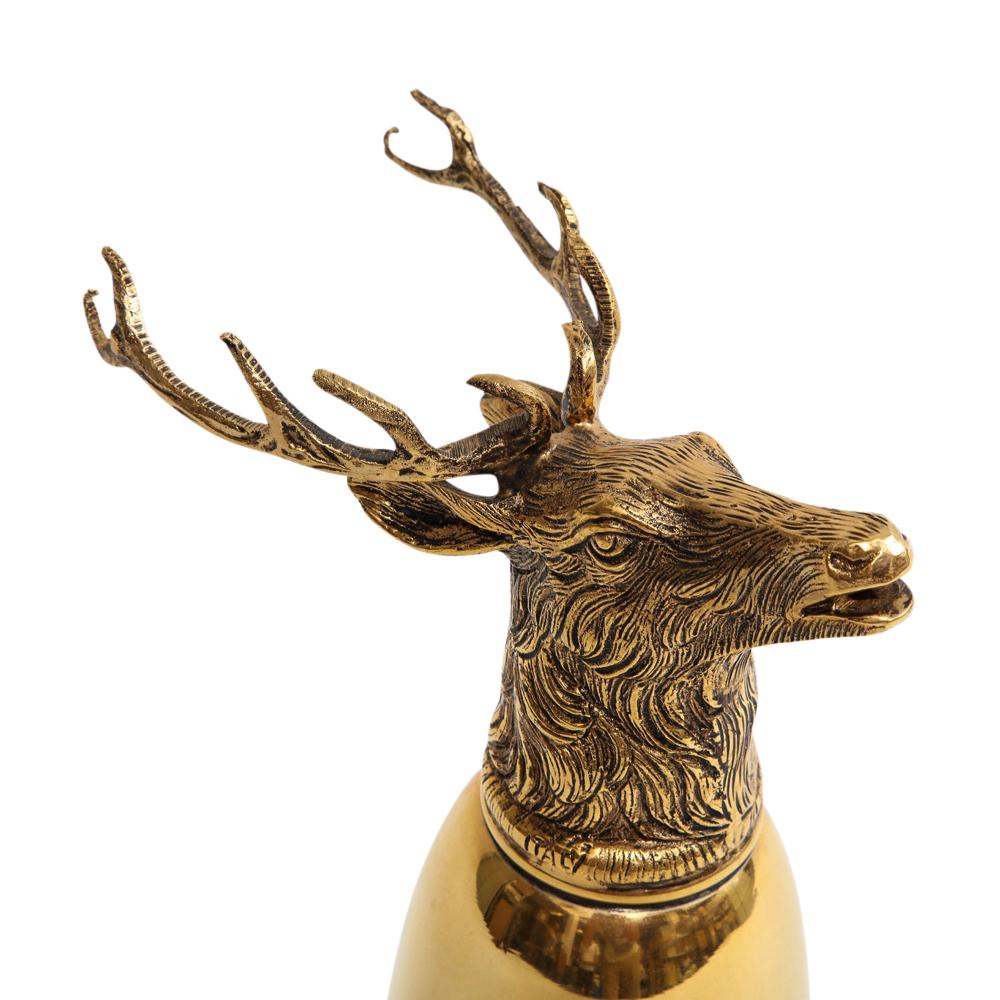 Gucci Stag Stirrup Cup Vase, Brass, Gold Washed, Signed For Sale 1