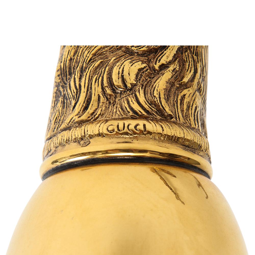 Gucci Stag Stirrup Cup Vase, Brass, Gold Washed, Signed For Sale 2