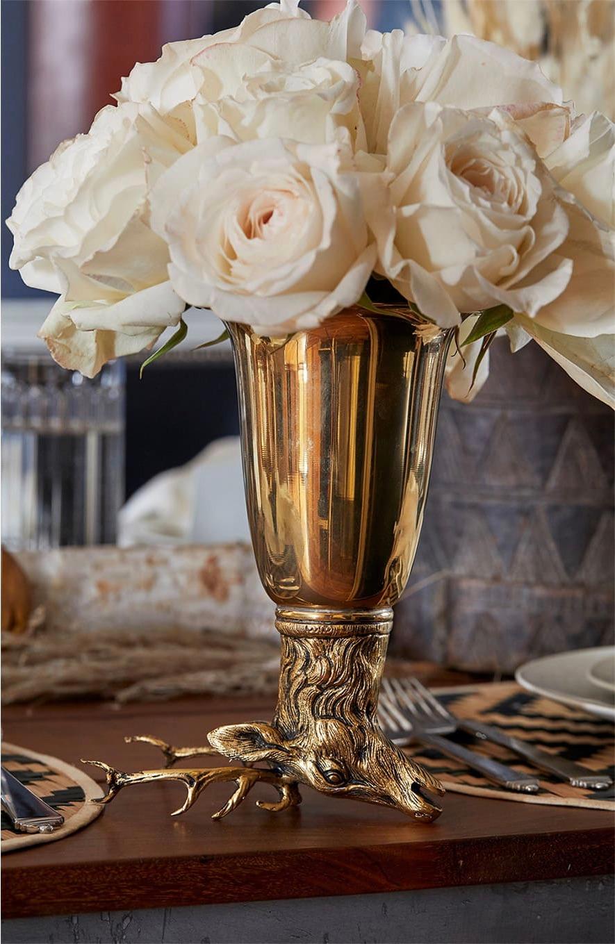 Gucci Steigbügel-Vase, Messing, gold gewaschen, signiert im Angebot 10