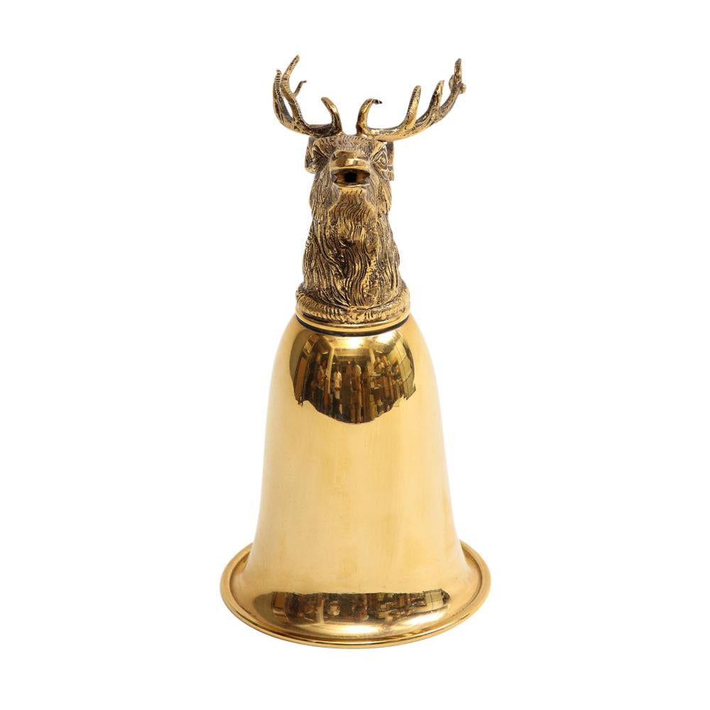 Gucci Steigbügel-Vase, Messing, gold gewaschen, signiert (Moderne der Mitte des Jahrhunderts) im Angebot