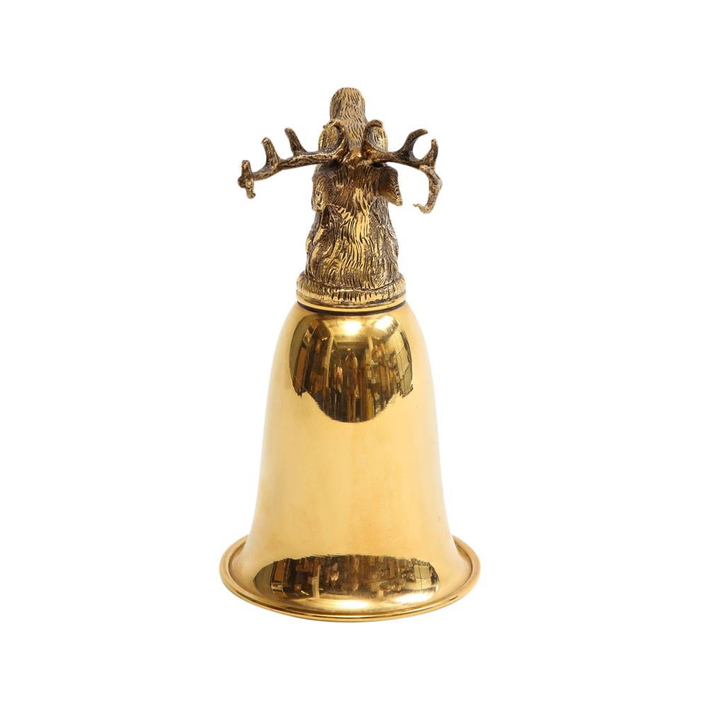 Gucci Steigbügel-Vase, Messing, gold gewaschen, signiert (Ende des 20. Jahrhunderts) im Angebot