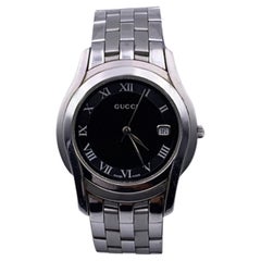 Gucci Stainless Steel 5500 M Black Dial Wrist Watch Unisex