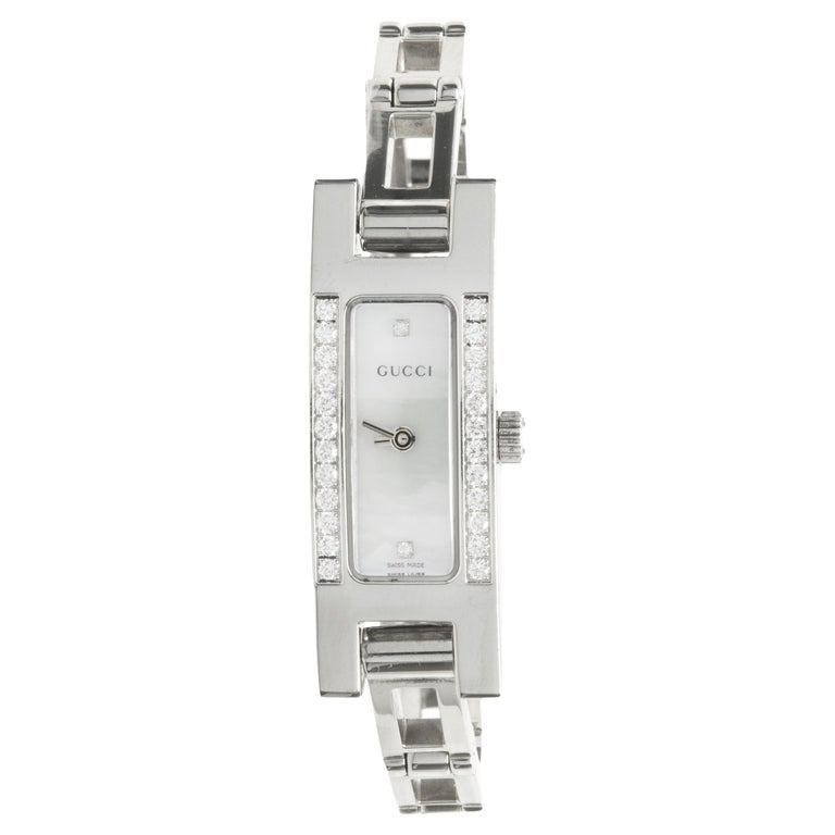 Gucci Stainless Steel Diamond 3905 at 1stDibs