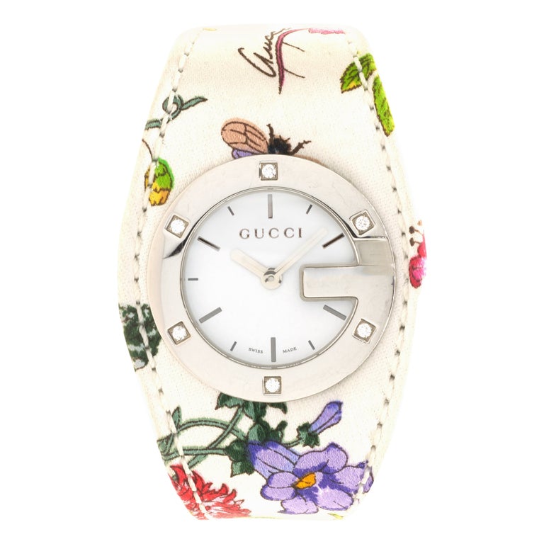 Gucci Stainless Steel Diamond Floral Special Edition 2005 at  display picture 3