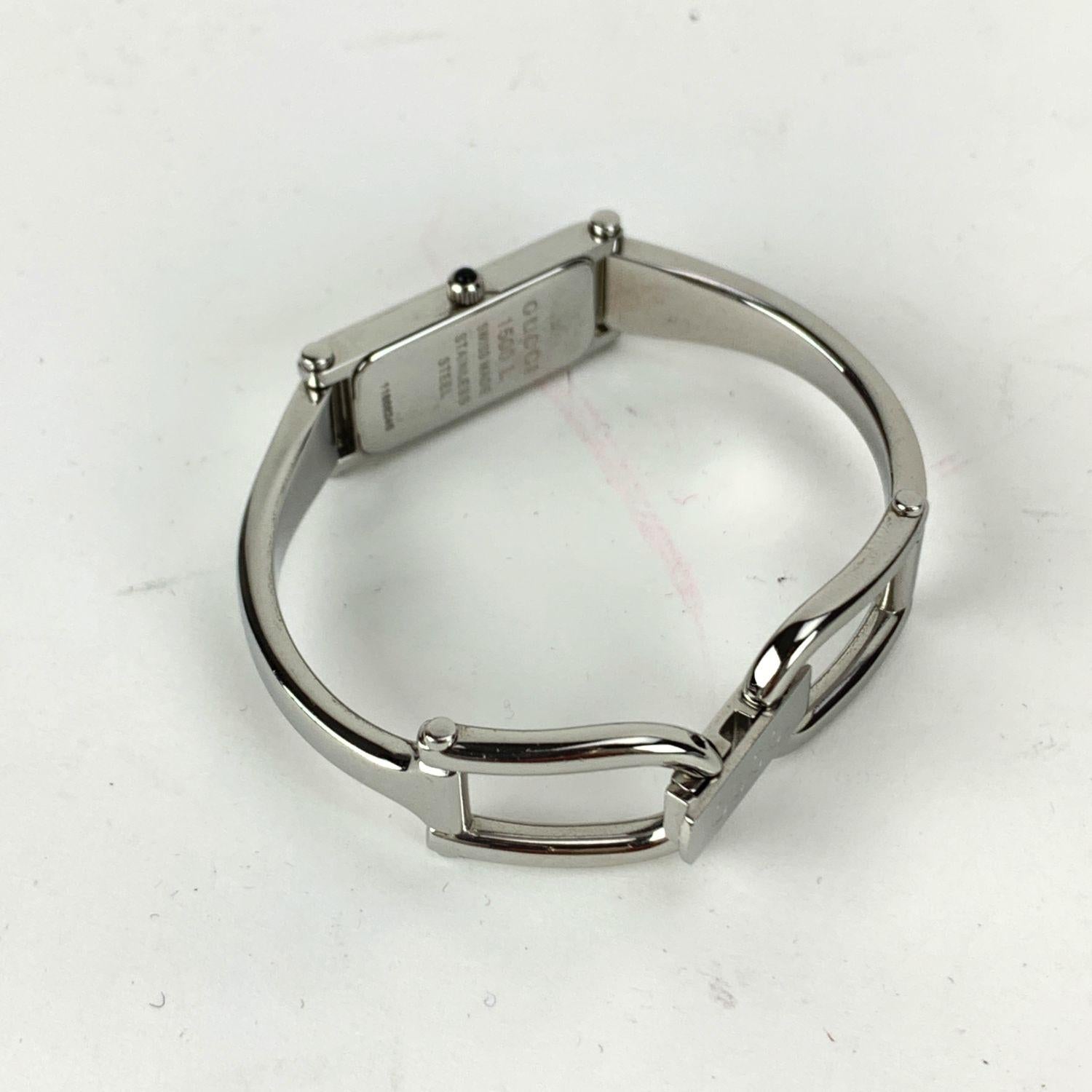 Women's or Men's Gucci Stainless Steel Mod 1500 L Wrist Watch Quartz White Dial