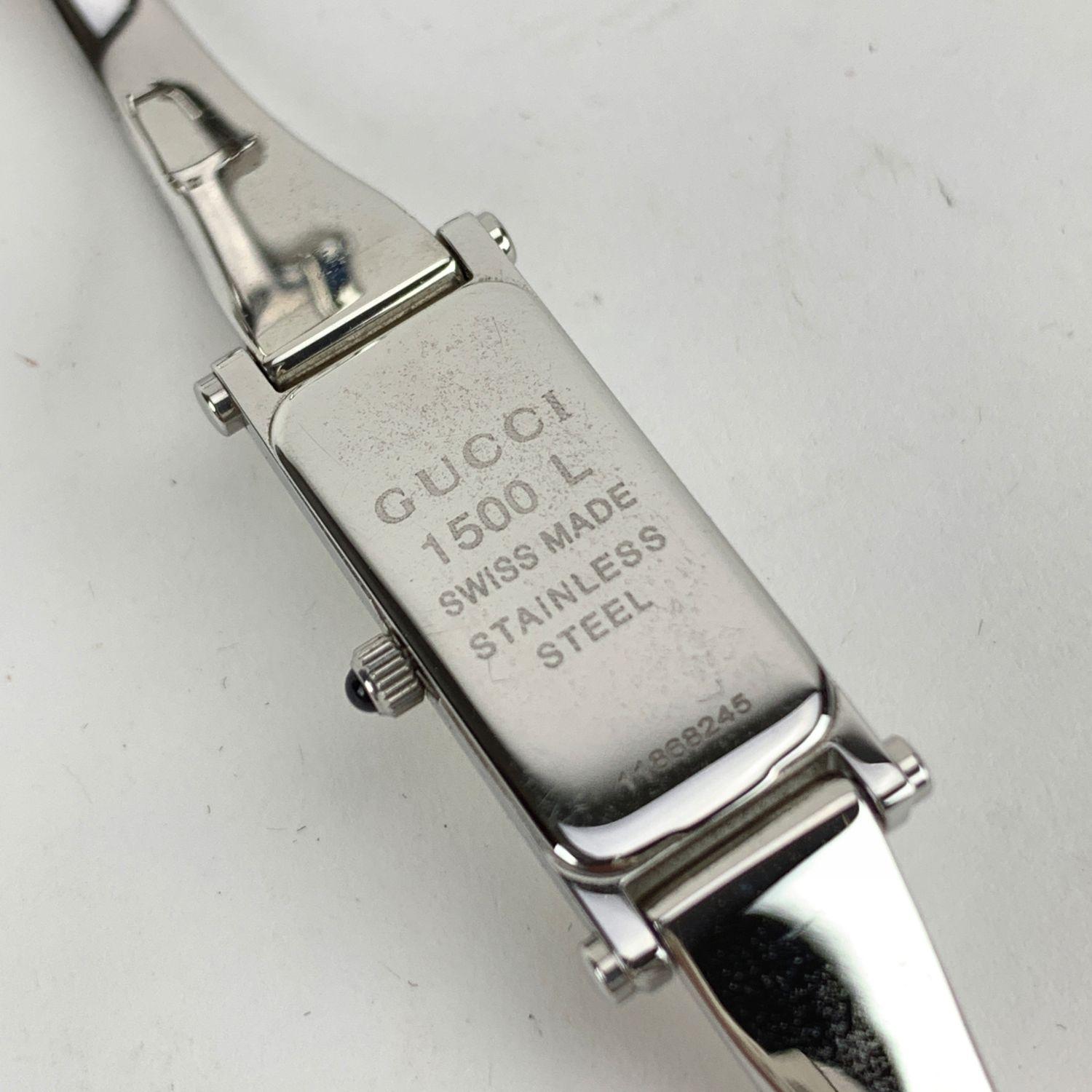 Gucci Stainless Steel Mod 1500 L Wrist Watch Quartz White Dial 1