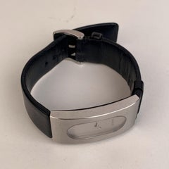 Gucci Stainless Steel Mod 2400 L Wrist Watch Black Leather