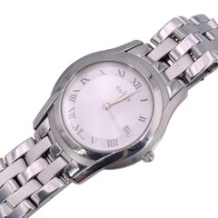 Gucci Stainless Steel Mod 5500 M Watch Date Indicator White