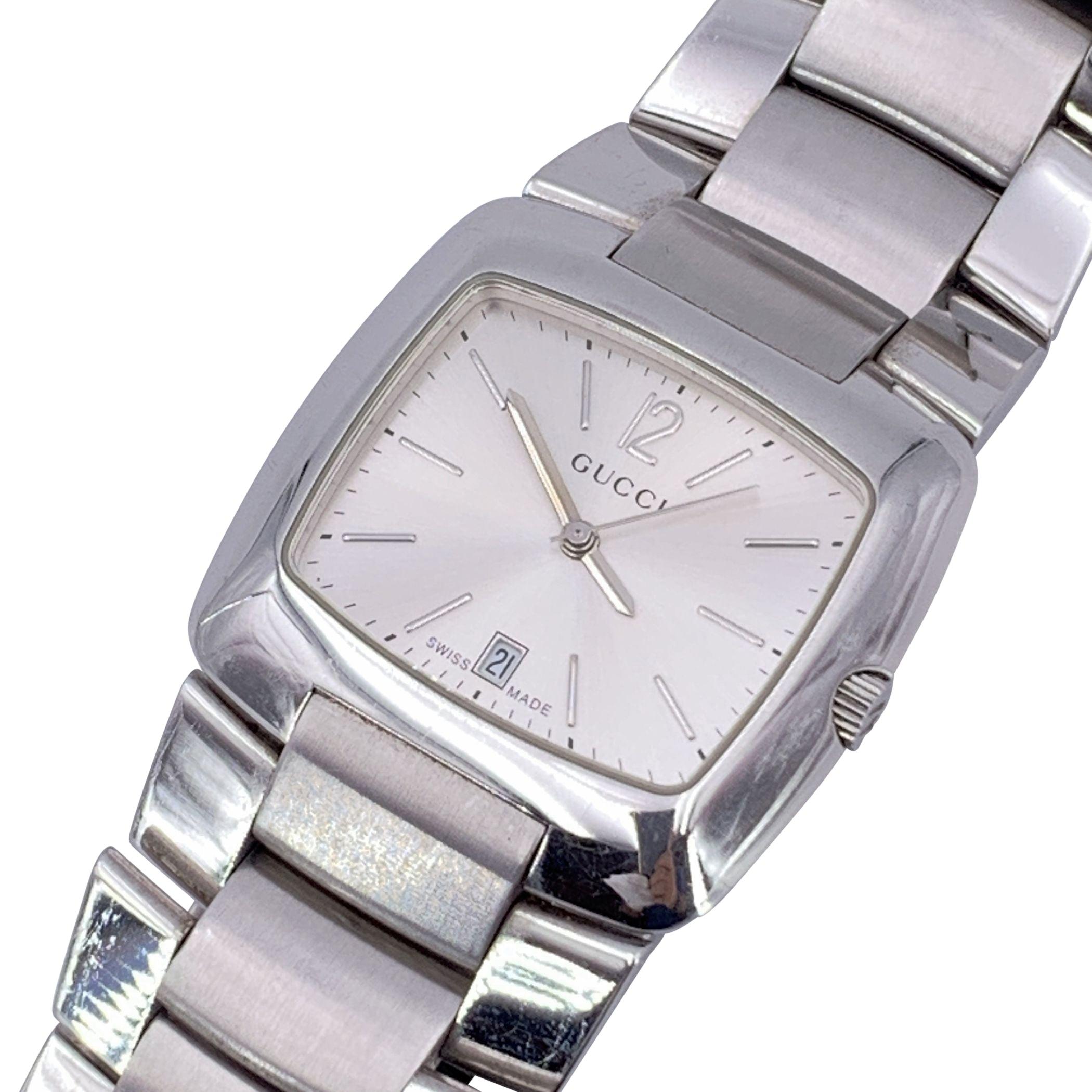 Gucci 8500M Stainless Steel Watch - A Classic of Refined Precision A standout from Gucci's golden era of watchmaking, the 8500M model captures the essence of quiet luxury and timeless design. Crafted in Swiss-made stainless steel, this elegant