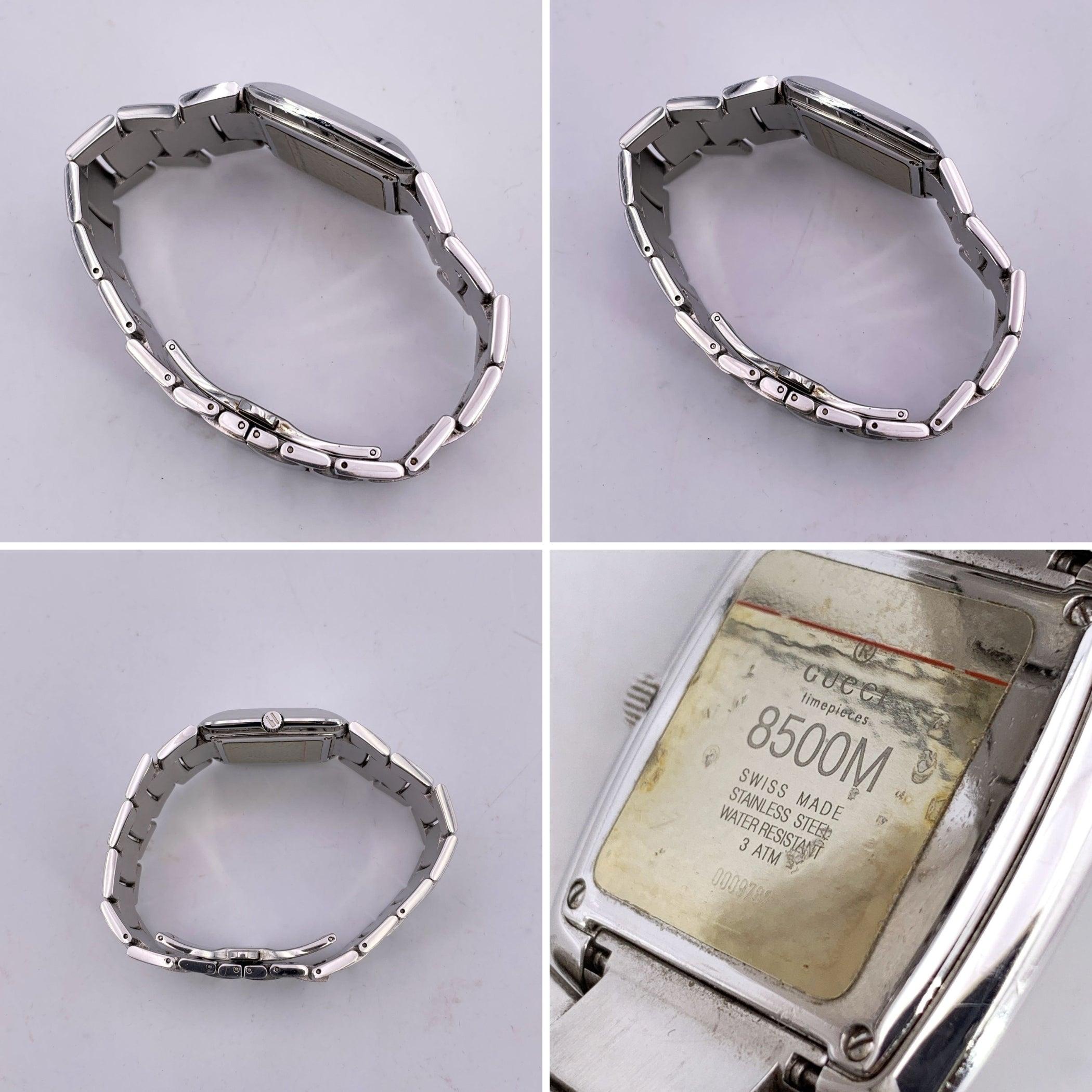 Gucci Stainless Steel Mod 8500 M Wrist Watch Silver Dial In condizioni buone in vendita a Rome, Rome