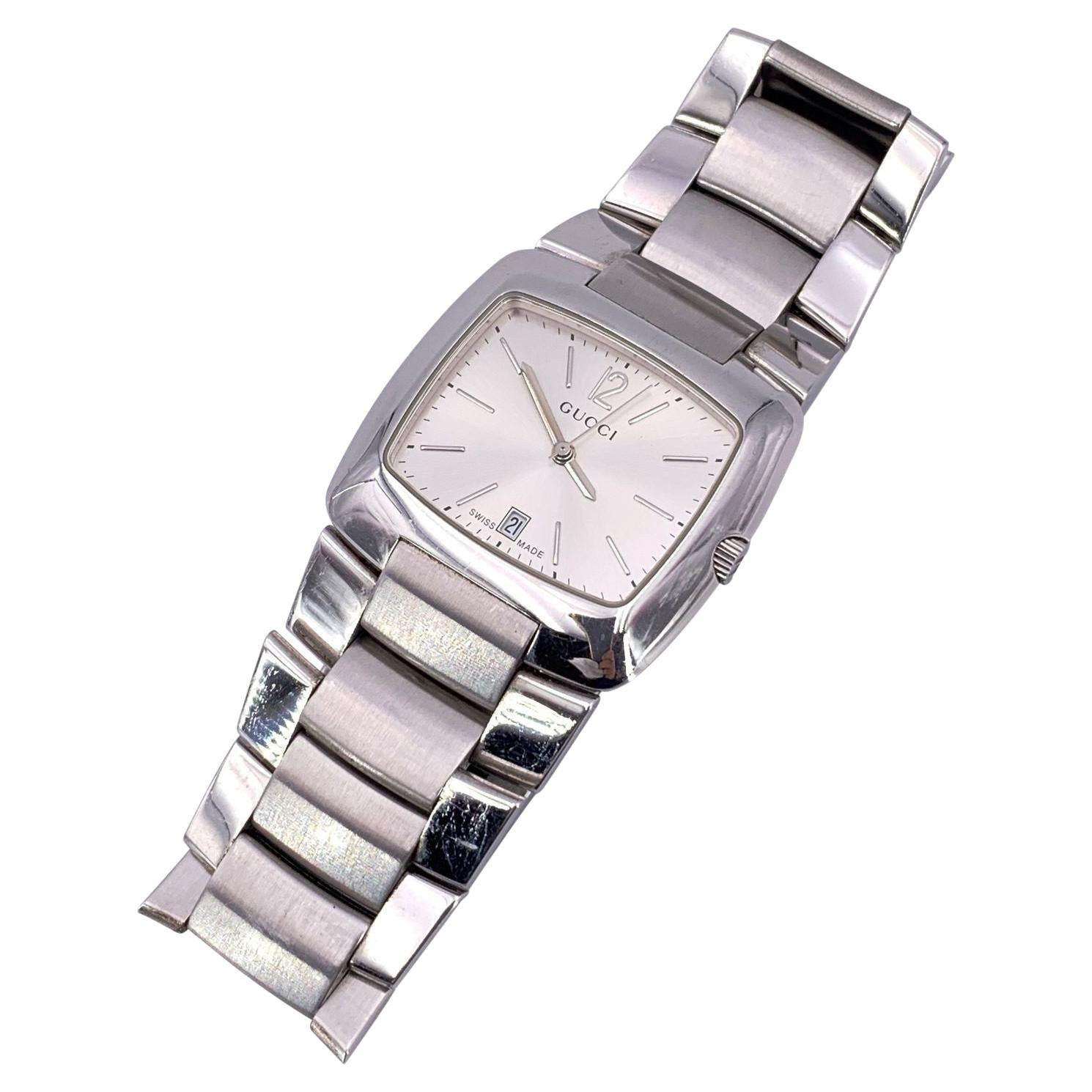 Gucci Stainless Steel Mod 8500 M Wrist Watch Silver Dial