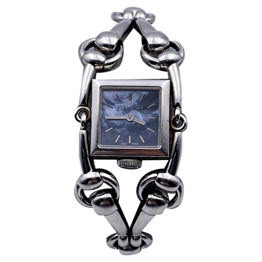 Gucci Stainless Steel Mod Signoria 116.5  Horsebit Wrist Watch For Sale