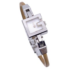 Gucci Reloj de Pulsera G Mujer Acero Inoxidable 102 Esfera Blanca