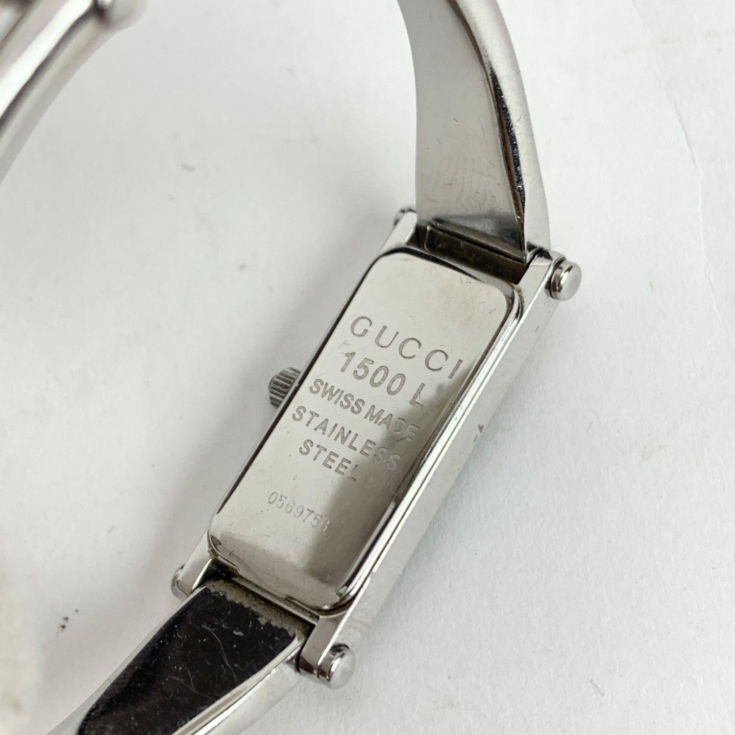 Gucci Stainless Steel Women Wrist Watch Mod 1500 L Black Dial 1