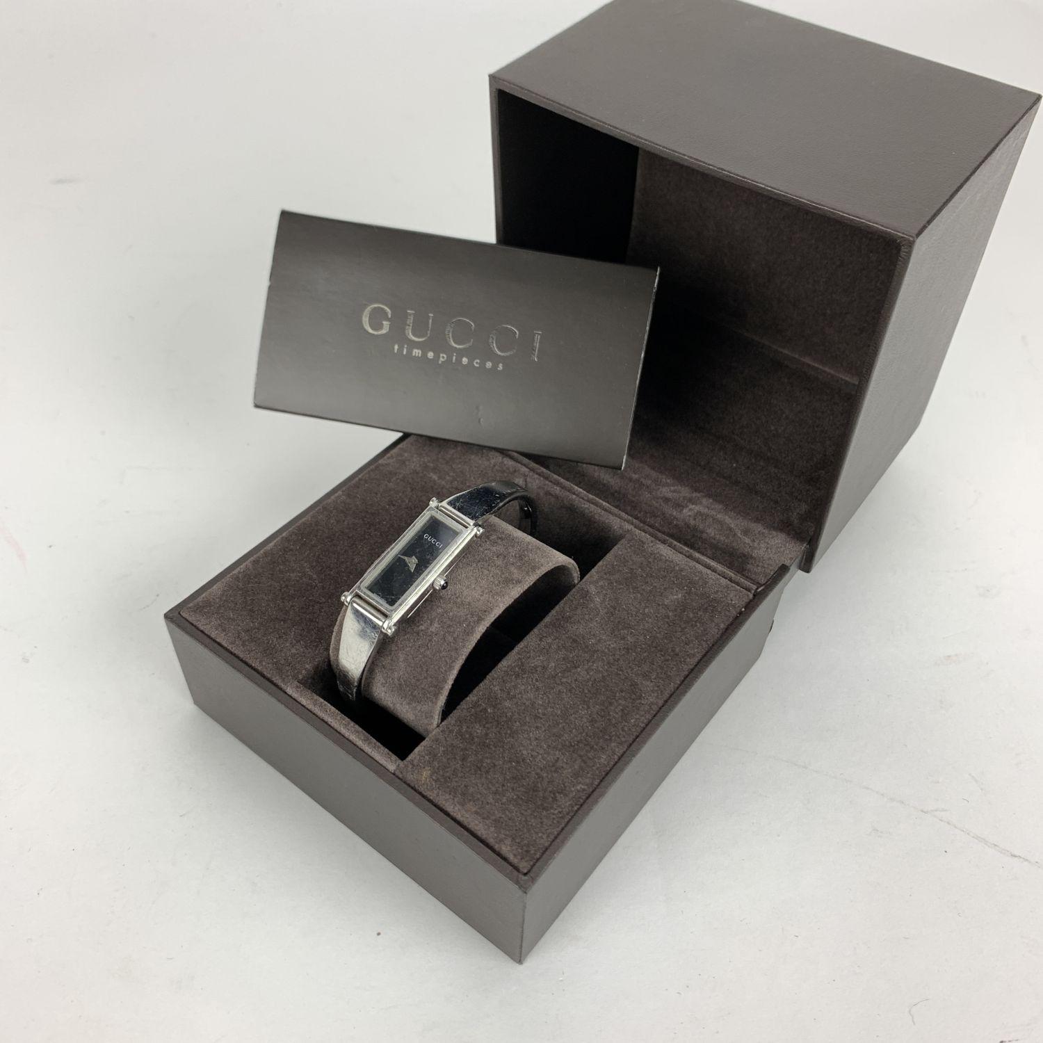 Gucci Stainless Steel Women Wrist Watch Mod 1500 L Black Dial 2