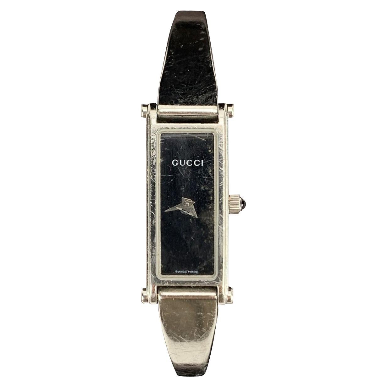 Gucci Stainless Steel Women Wrist Watch Mod 1500 L Black Dial