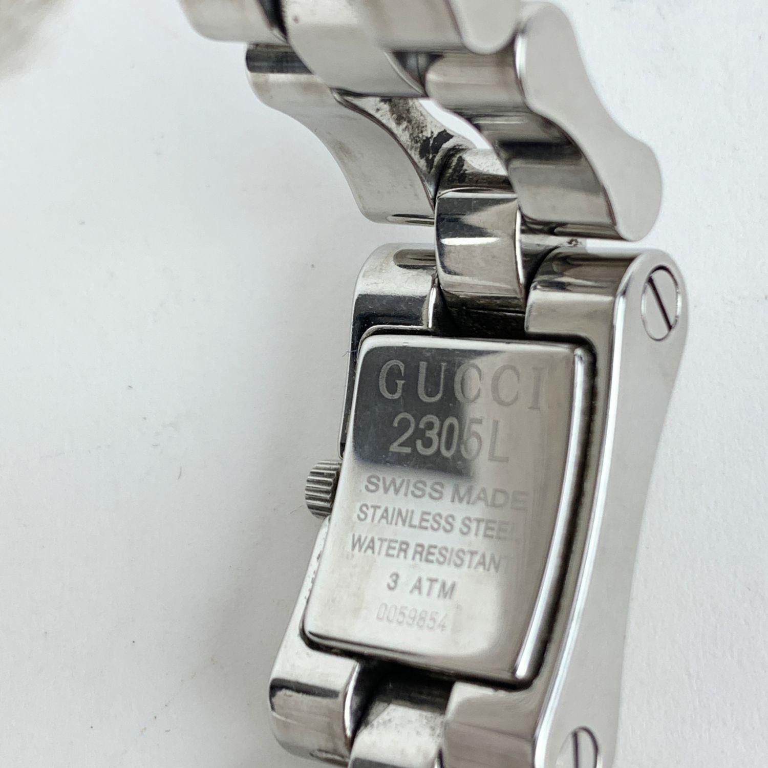 Women's Gucci Stainless Steel Wrist Watch Mod 2305 L Quartz White Dial