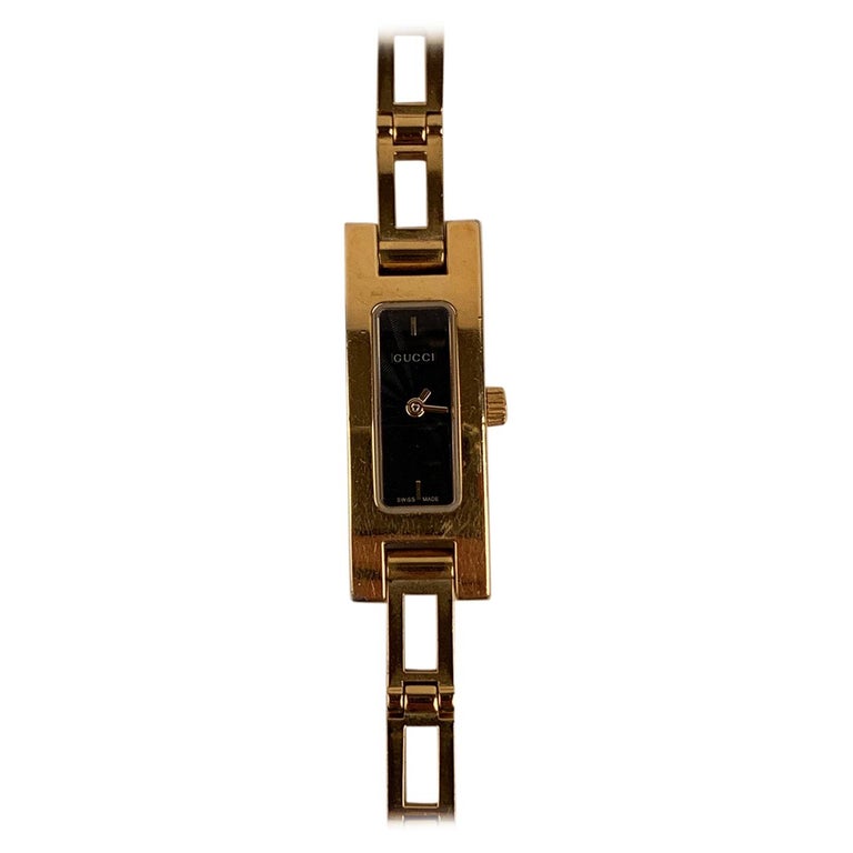 Gucci Stainless Vintage Gold Steel Wrist Ladies Watch Mod 3900l Quartz For Sale At 1stdibs