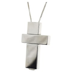 Gucci Sterling 925 Silver Cross Pendant Necklace