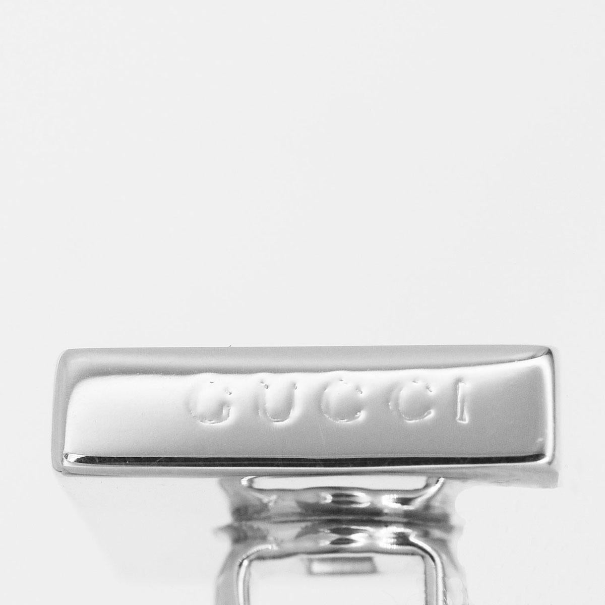 Gucci Sterling 925 Silver White and Silver Color Cufflinks 3