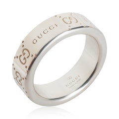 Gucci Sterling Silver  6mm Signature Ring
