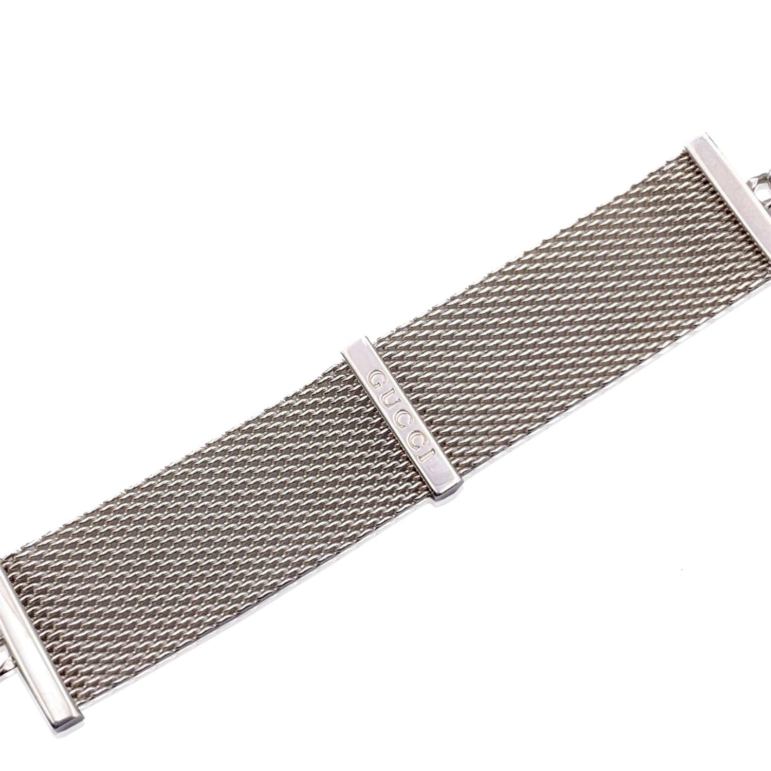 Gucci Sterling Silver 925 Metal Mesh Bracelet In Excellent Condition For Sale In Rome, Rome