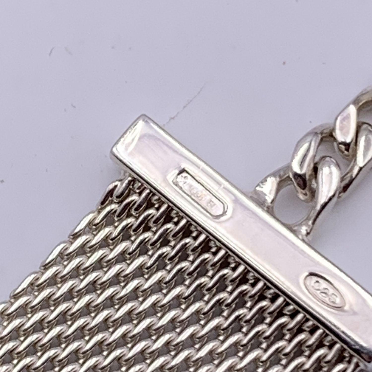 Gucci Bracelet en maille métallique argent sterling 925 en vente 1