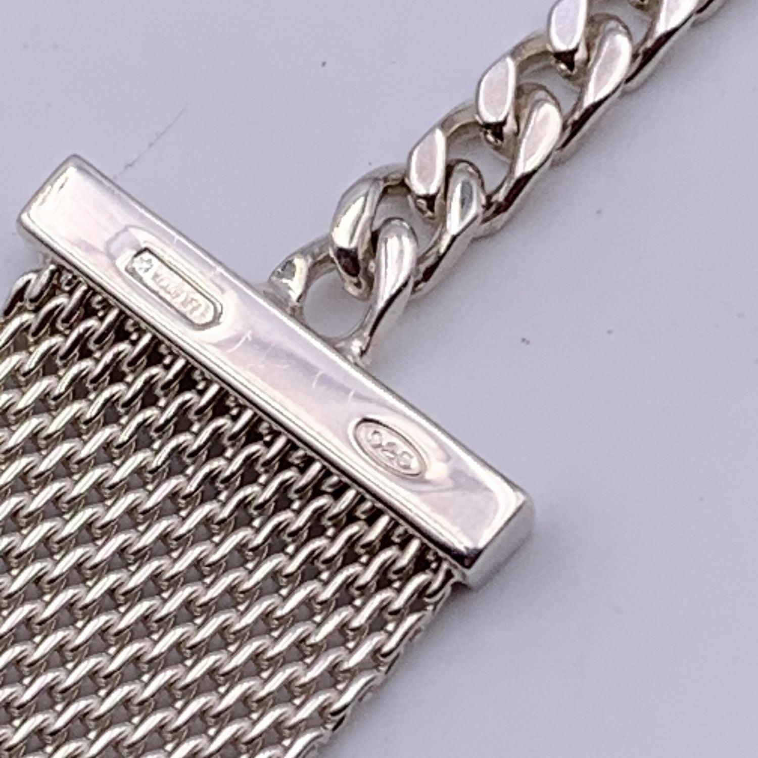 Gucci Sterling Silver 925 Metal Mesh Bracelet For Sale 2