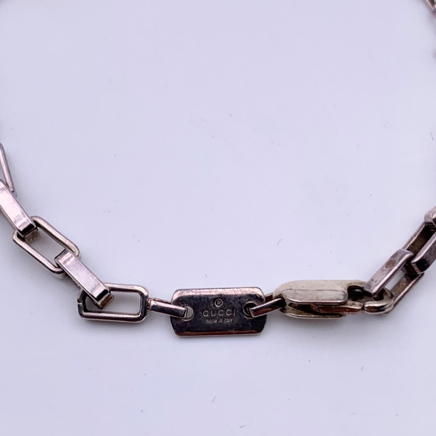 Gucci Sterling Silver 925 Rectangle Chain Link Bracelet In Excellent Condition In Rome, Rome