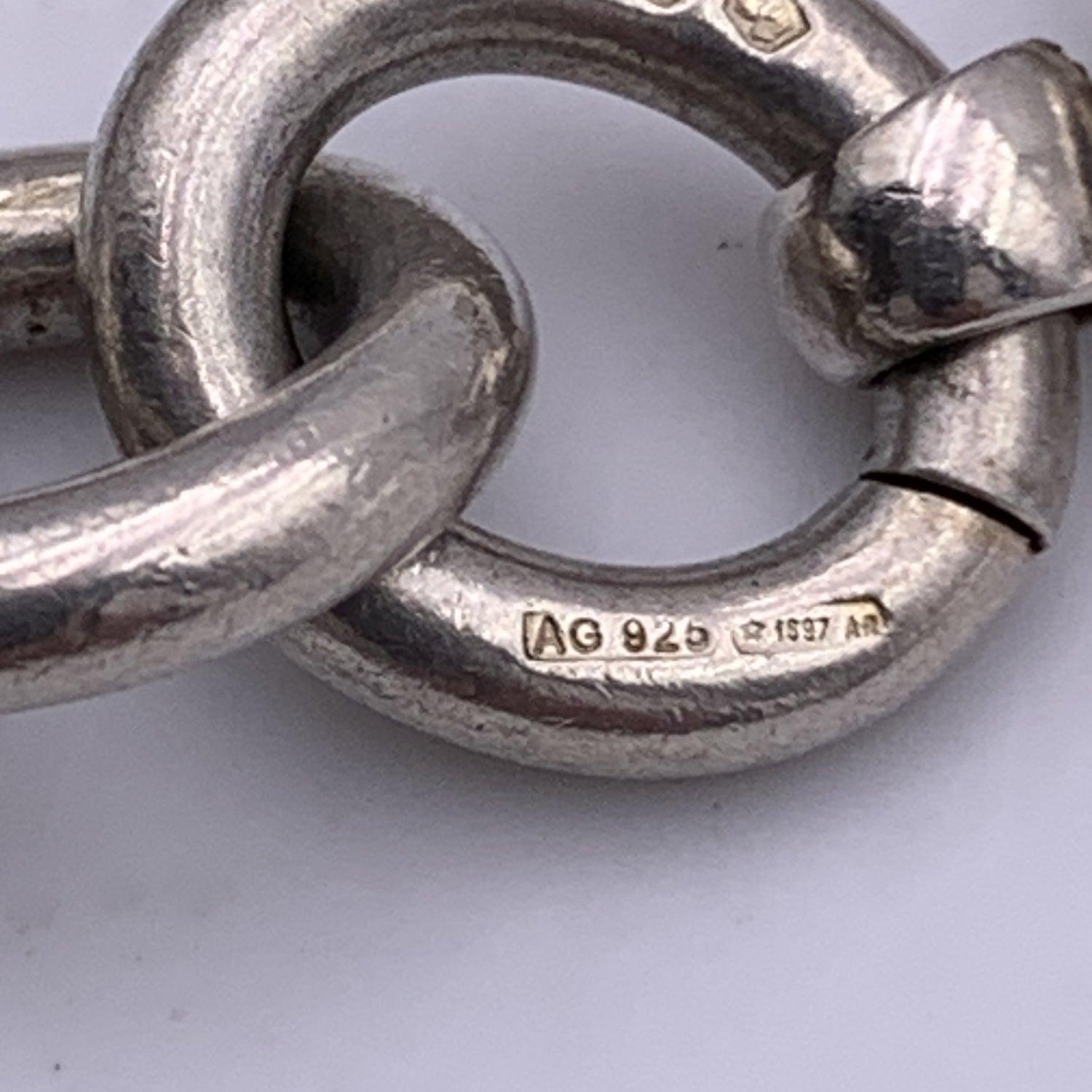 Gucci Sterlingsilber 925 Rolo-Kette-Armband mit zwei Hund-Tagen 1