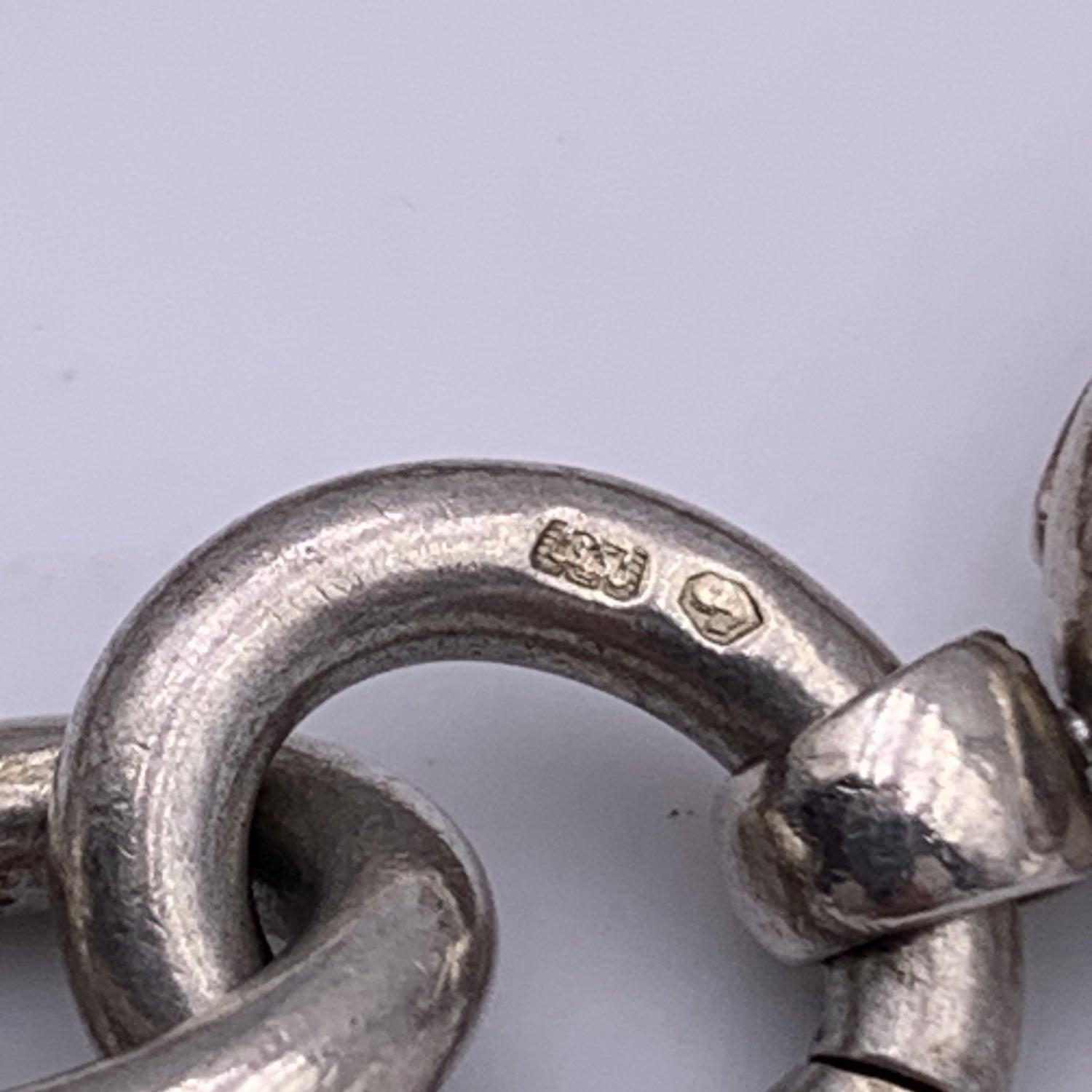 Gucci Sterlingsilber 925 Rolo-Kette-Armband mit zwei Hund-Tagen 2