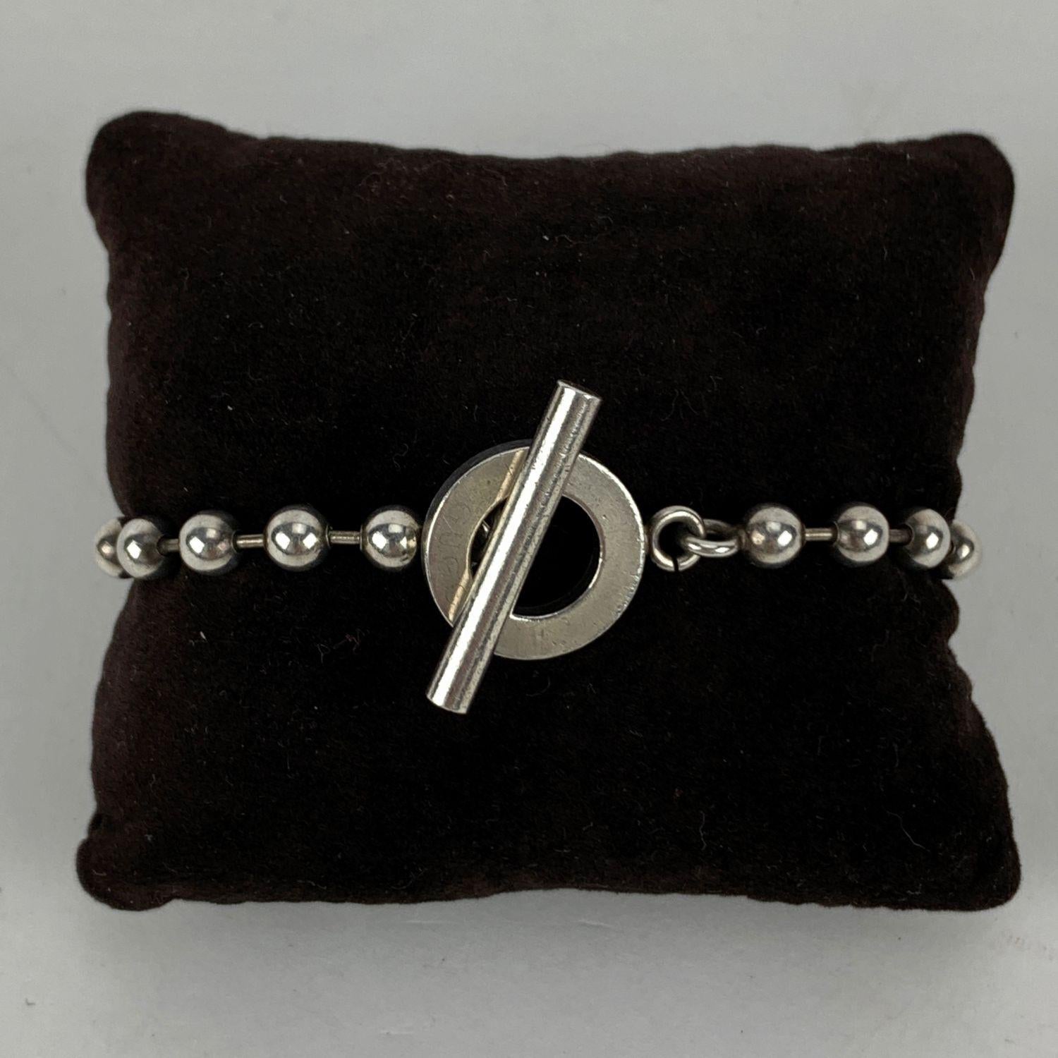 Gucci Sterling Silver 925 Toggle Boule Chain Unisex Bracelet In Excellent Condition In Rome, Rome