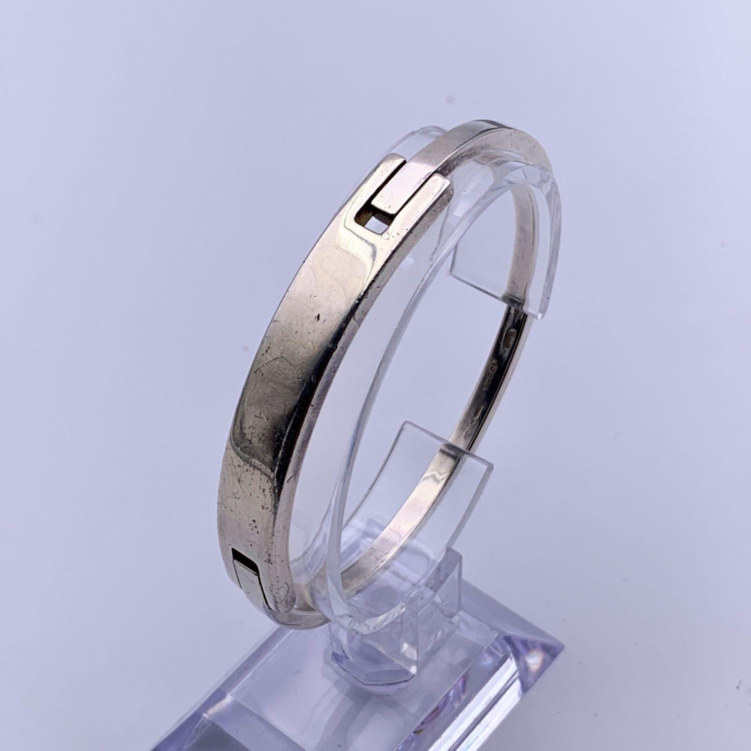 Gucci Sterling Silver 925 Unisex Bangle Rigid Bracelet In Good Condition In Rome, Rome