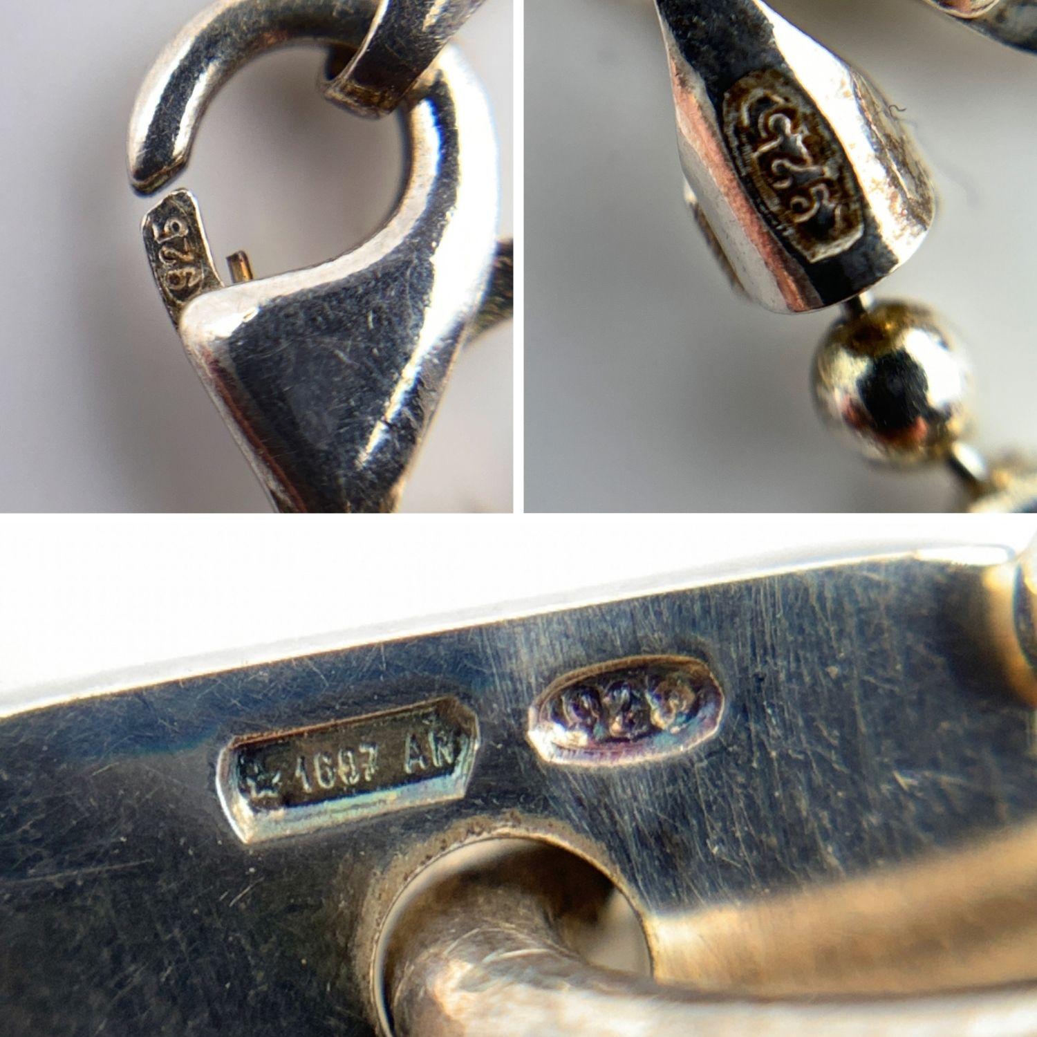 Gucci Sterling Silver 925 Unisex Boule Chain Bar Tag Bracelet 2
