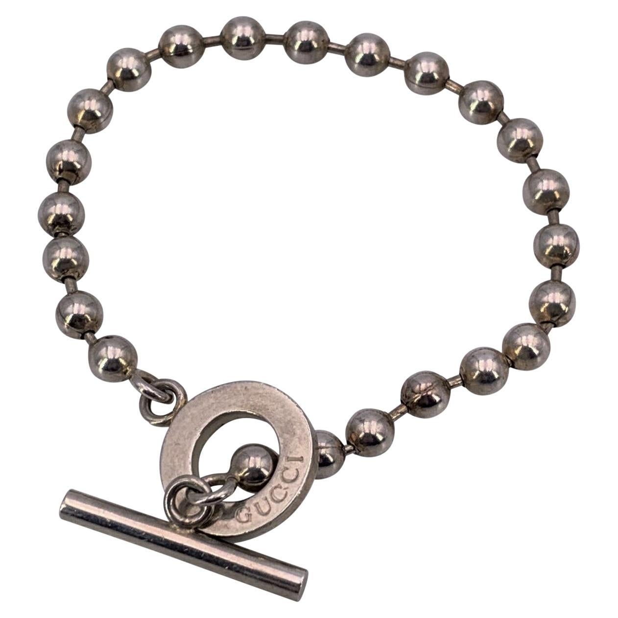 Gucci Bracciale con catena Boule unisex in argento 925 con chiusura a strappo in vendita