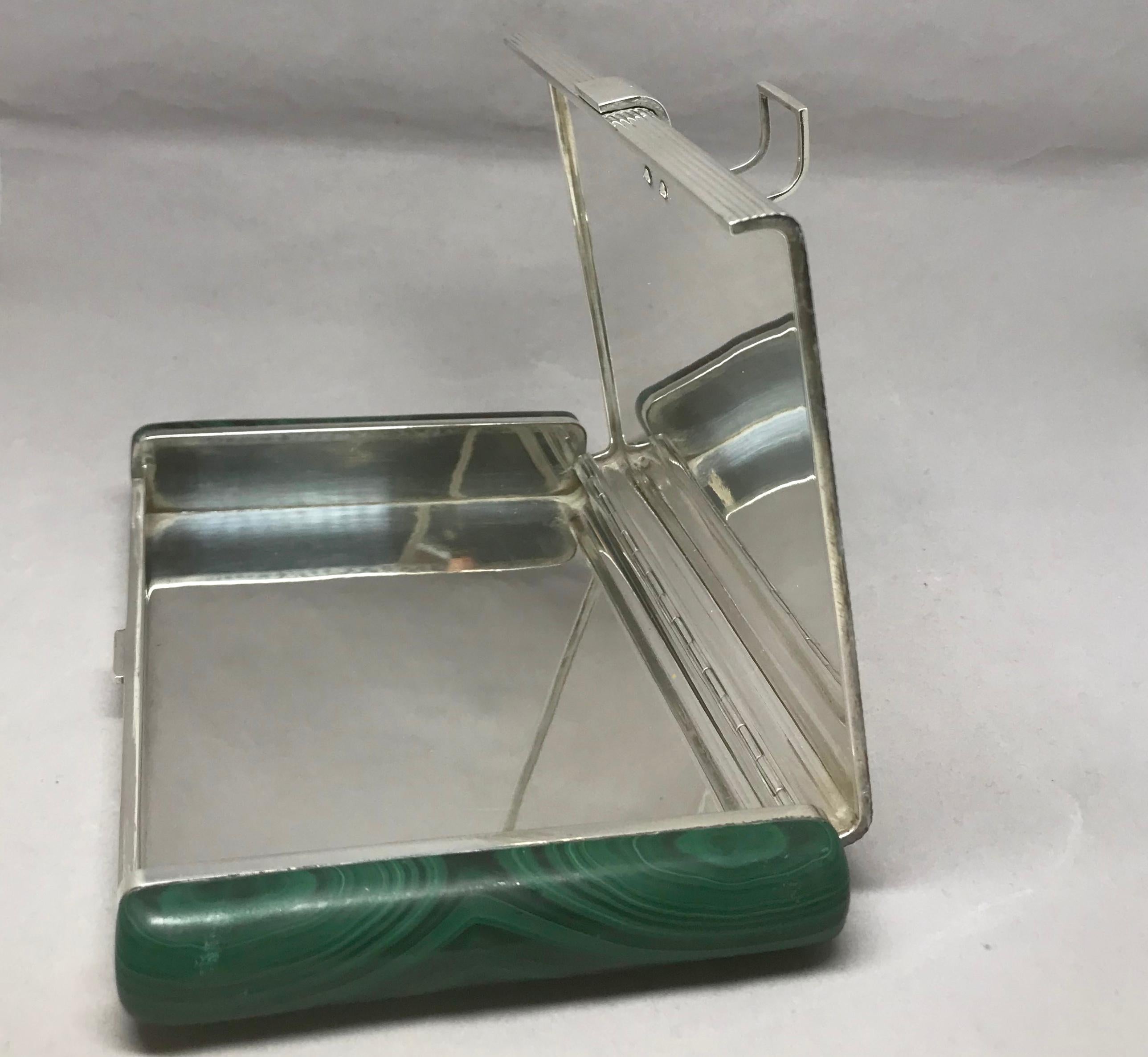 Gucci Sterling Silver and Malachite Box In Good Condition In New York, NY