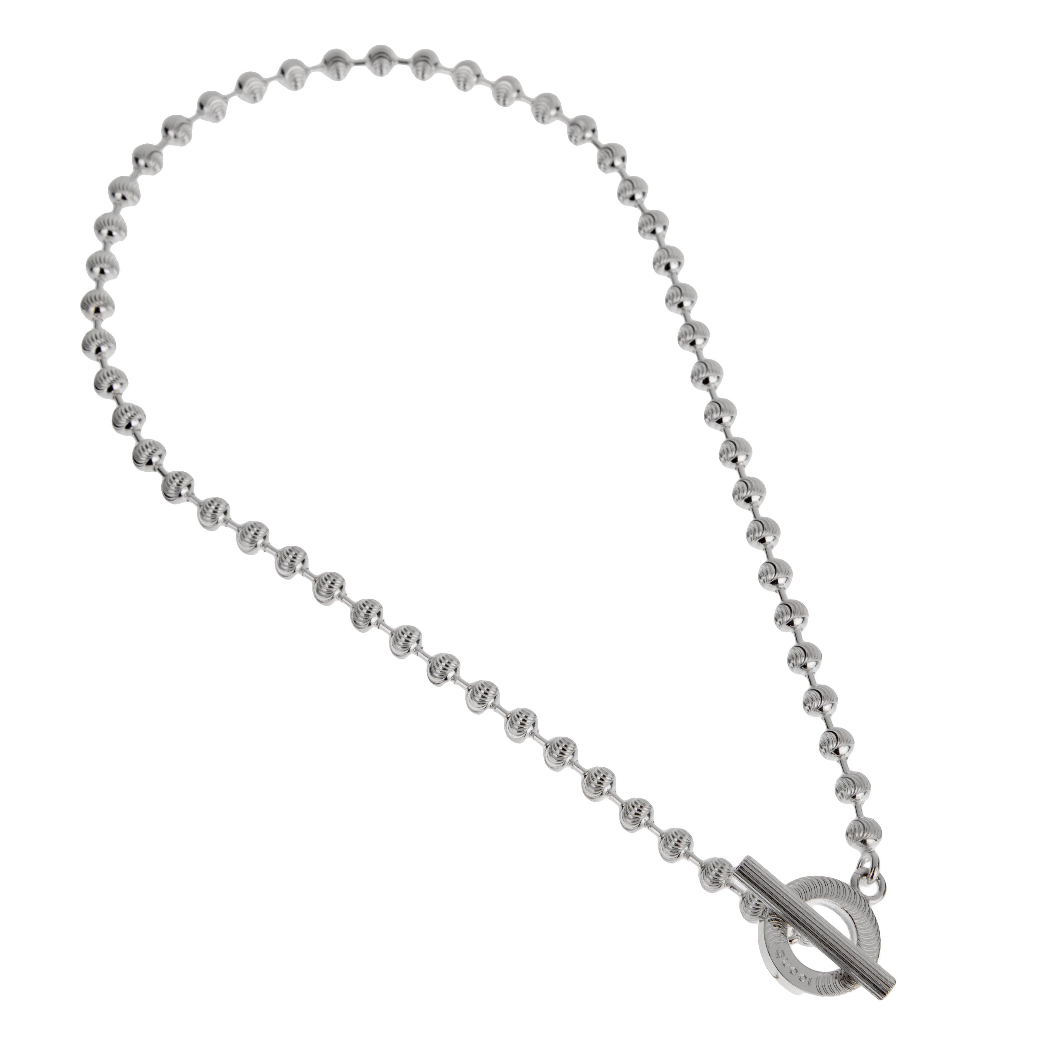 Gucci Collana in argento con perline e boule con taglio a diamante Taglia L - 15 1/2"