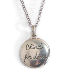 GUCCI sterling silver BLINED FOR LOVE TIGER Pendent Chain Necklace