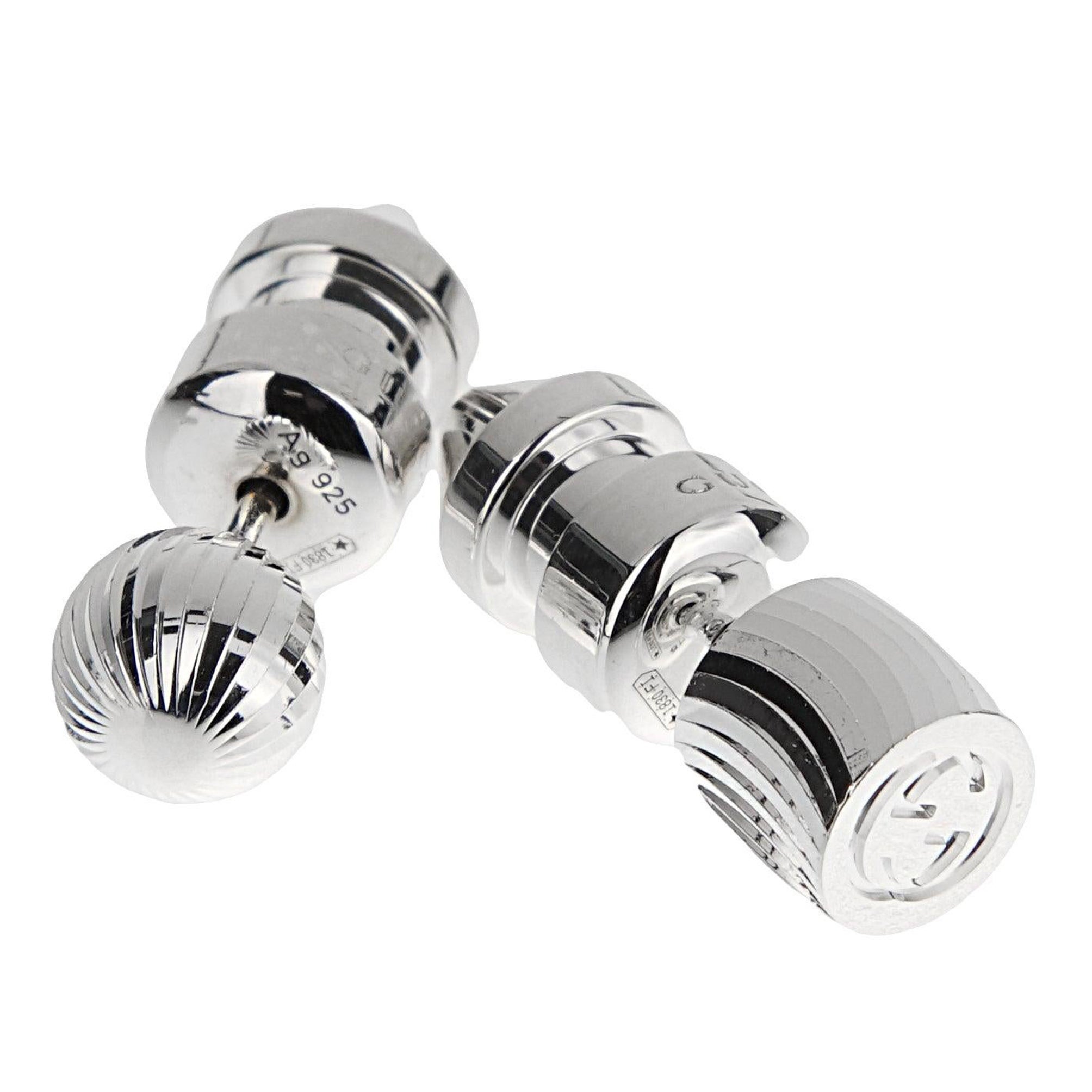 Orecchini a perno in argento Sterling Boule G Logo Mismatch di Gucci in vendita