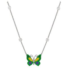 Gucci, collier pendentif papillon en argent sterling vert