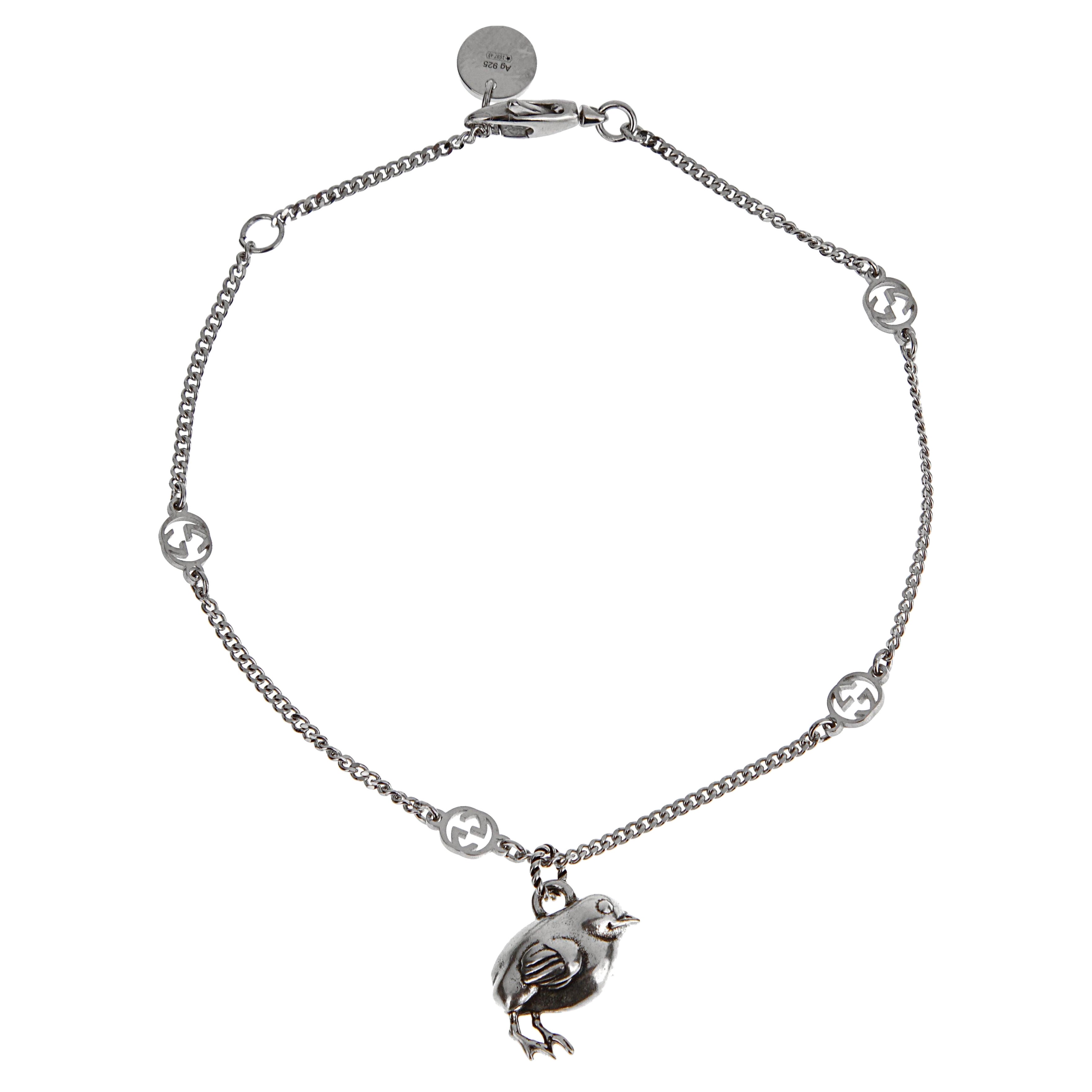 Bracciale Charm Chick in argento Sterling di Gucci da 7 pollici