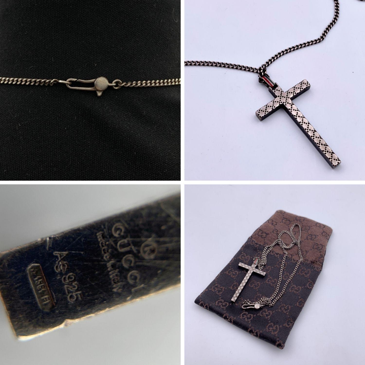 gucci silver cross necklace